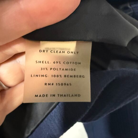 AYR Textured Mock Neck Zip Up Coat - Navy M - Picture 6 of 7